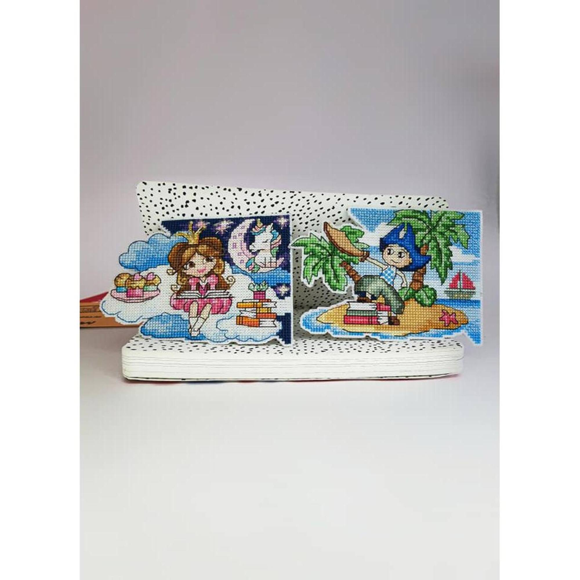 Crystal Art Plastic Canvas Counted Cross Stitch Kit Bookmark Fantasy World Boy